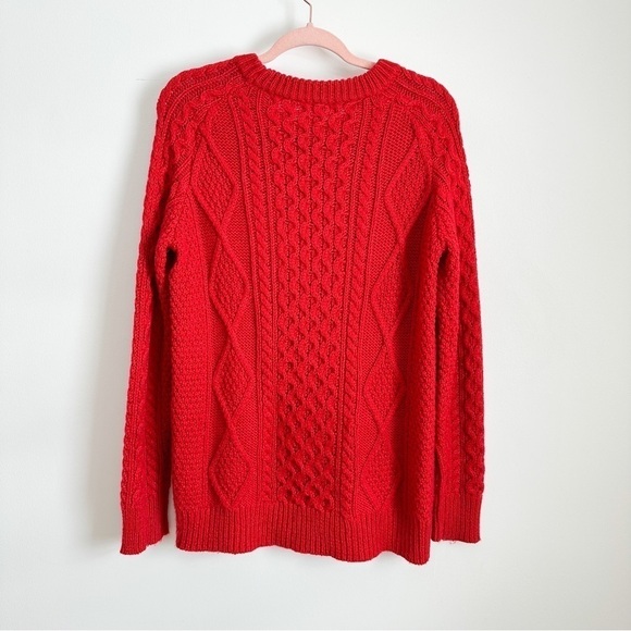 Merona Red Cable knit crew neck pullover Sweater sz Large - Picture 3 of 7